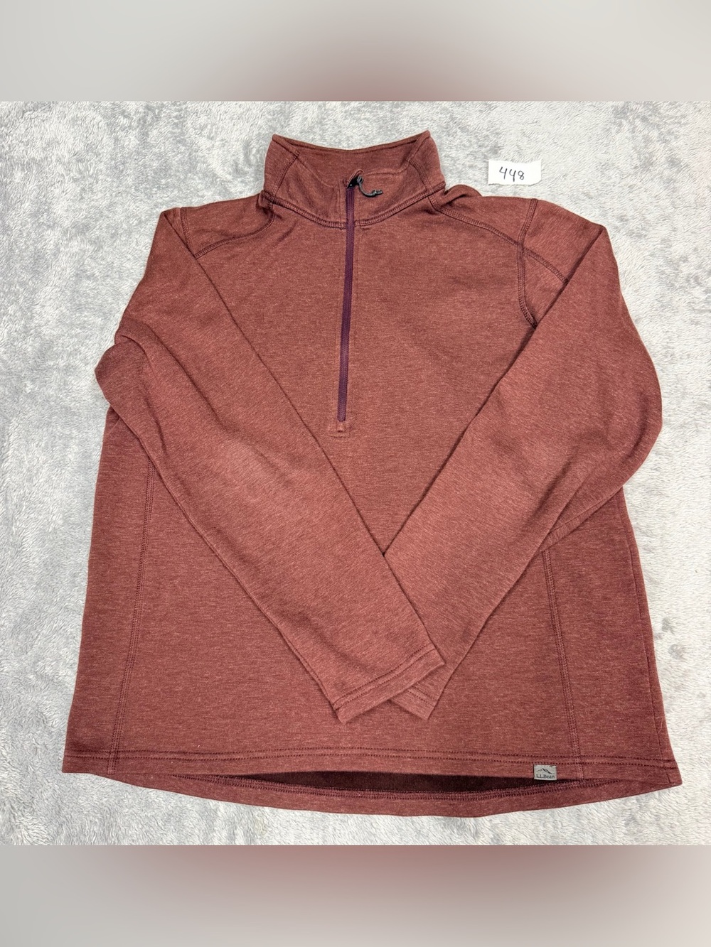 L.L. Bean Men's Quarter-Zip Pullover Sweater in Rust